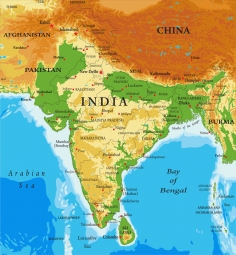  Magnetische Landkarte India, geografische, bunte
