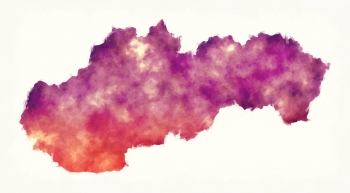  Magnetische Landkarte Slowakei, Aquarell, lila