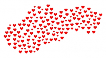  Magnetische Landkarte Slowakei, illustrierte, rote