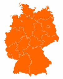 Magnetische Landkarte Deutschland, illustrierte, orange