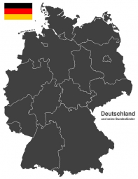 Magnetische Landkarte Deutschland, illustrierte, graue