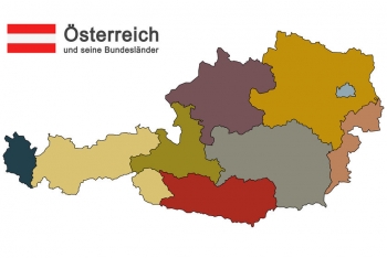  Magnetische Landkarte Österreich, illustrierte, bunte