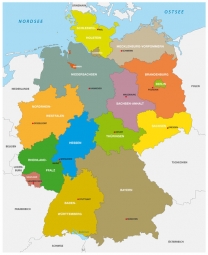  Magnetische Landkarte Deutschland, administrative, bunte