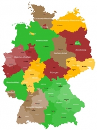  Magnetische Landkarte Deutschland, administrative, bunte