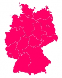  Magnetische Landkarte Deutschland, illustrierte, rosa