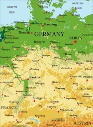  Magnetische Landkarte Deutschland, geografische, bunte