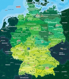  Magnetische Landkarte Deutschland, Gezeichnete, bunte