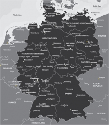  Magnetische Landkarte Deutschland, illustrierte, schwarz-weiße