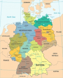 Magnetische Landkarte Deutschland, detaillierte, bunte