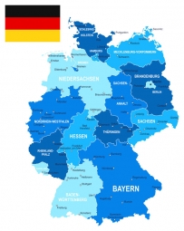  Magnetische Landkarte Deutschland, detaillierte, blaue