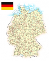  Magnetische Landkarte Deutschland, detaillierte, bunte