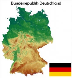  Magnetische Landkarte Deutschland, geografische, Relief