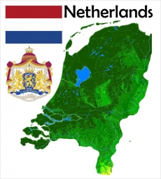 Magnetische Landkarte Niederlande, geografische, Relief