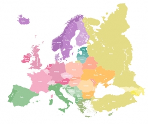  Magnetische Landkarte Europa, administrative, bunte