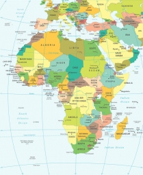  Magnetische Landkarte Afrika, politische, bunte