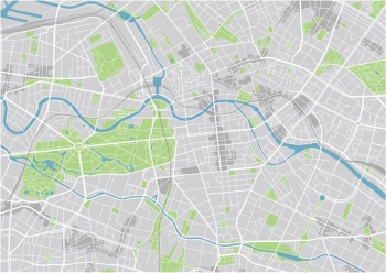  Magnetische Landkarte Berlin, detaillierte, bunte