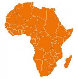  Magnetische Landkarte Afrika, illustrierte, orange