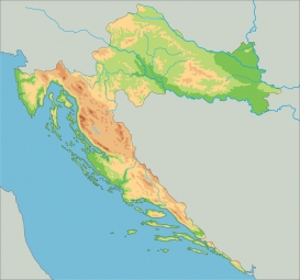  Magnetische Landkarte Kroatien, geografische, bunte