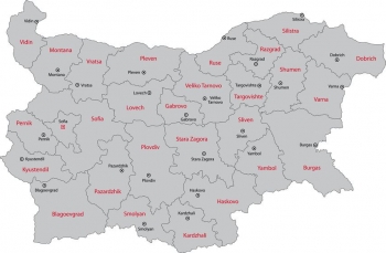  Magnetische Landkarte Bulgarien, administrative, graue