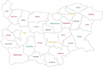  Magnetische Landkarte Bulgarien, administrative, weiße