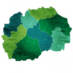  Magnetische Landkarte Mazedonien, illustrierte, grüne