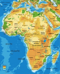  Magnetische Landkarte Afrika, geografische, bunte