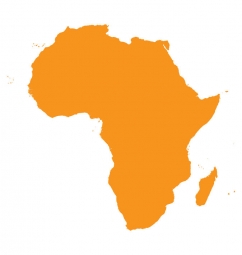  Magnetische Landkarte Afrika, illustrierte, orange