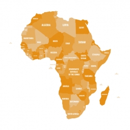  Magnetische Landkarte Afrika, illustrierte, orange