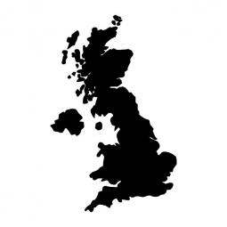  Magnetische Landkarte Großbritannien, illustrierte, schwarze