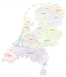  Magnetische Landkarte Niederlande, administrative, bunte