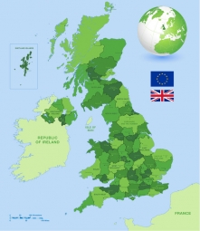  Magnetische Landkarte Großbritannien, administrative, grüne