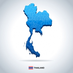  Magnetische Landkarte Thailand, illustrierte, blaue