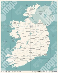  Magnetische Landkarte Irland, illustrierte, detaillierte