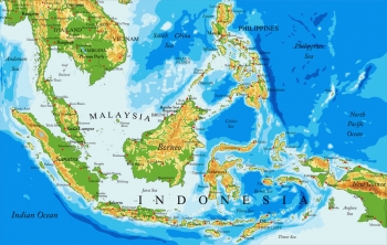  Magnetische Landkarte Indonesien, geografische, bunte