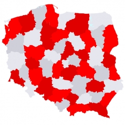  Magnetische Landkarte Polen, illustrierte, rot-weiße