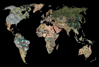  Magnetische Landkarte Welt, illustrierte, bunte