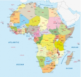  Magnetische Landkarte Afrika, politische, bunte