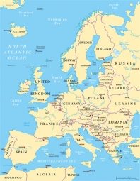  Magnetische Landkarte Europa, politische, beige