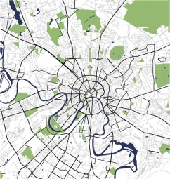  Magnetische Landkarte Moskau, illustrierte, bunte