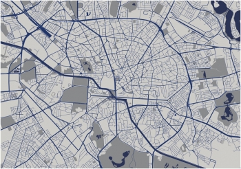  Magnetische Landkarte Bukarest, illustrierte, grau-blaue