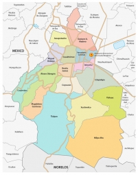  Magnetische Landkarte Mexiko, administrative, bunte