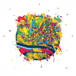  Magnetische Landkarte Bratislava, illustrierte, bunte