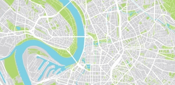  Magnetische Landkarte Düsseldorf, illustrierte, bunte