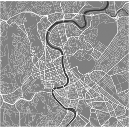  Magnetische Landkarte Rom, illustrierte, weiß-graue