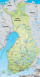  Magnetische Landkarte Finnland, detaillierte, grüne