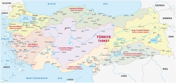 Magnetische Landkarte Türkei, administrative, bunte