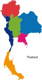 Magnetische Landkarte Thailand, administrative, bunte