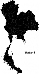  Magnetische Landkarte Thailand, illustrierte, schwarze