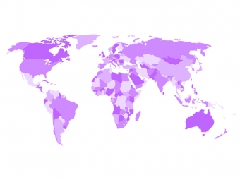  Magnetische Landkarte Welt, illustrierte, lila