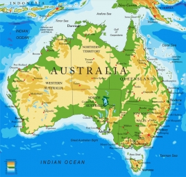  Magnetische Landkarte Australien, geografische, bunte